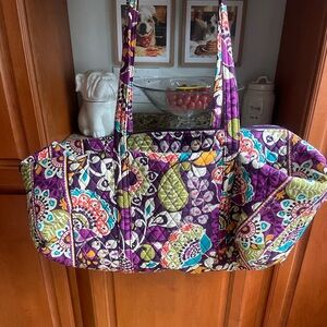 Vera Bradley Purple and Green Travel Bag